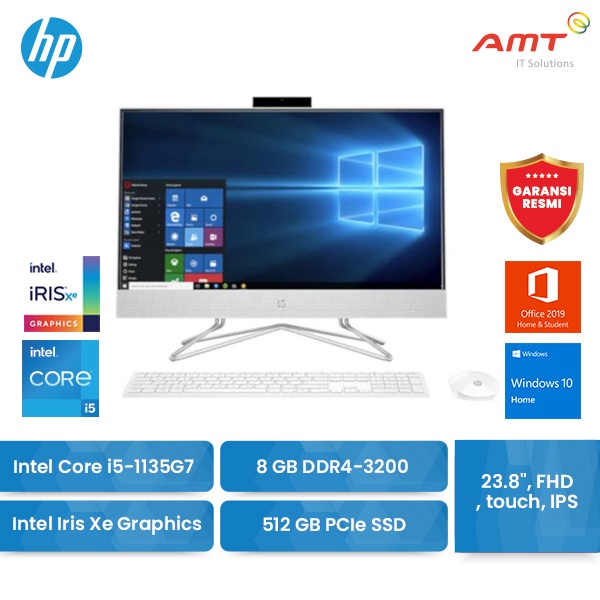 HP AIO 24-df1042d PC 23.8" i5-1135G7 8GB Iris Xe 512SSD W10