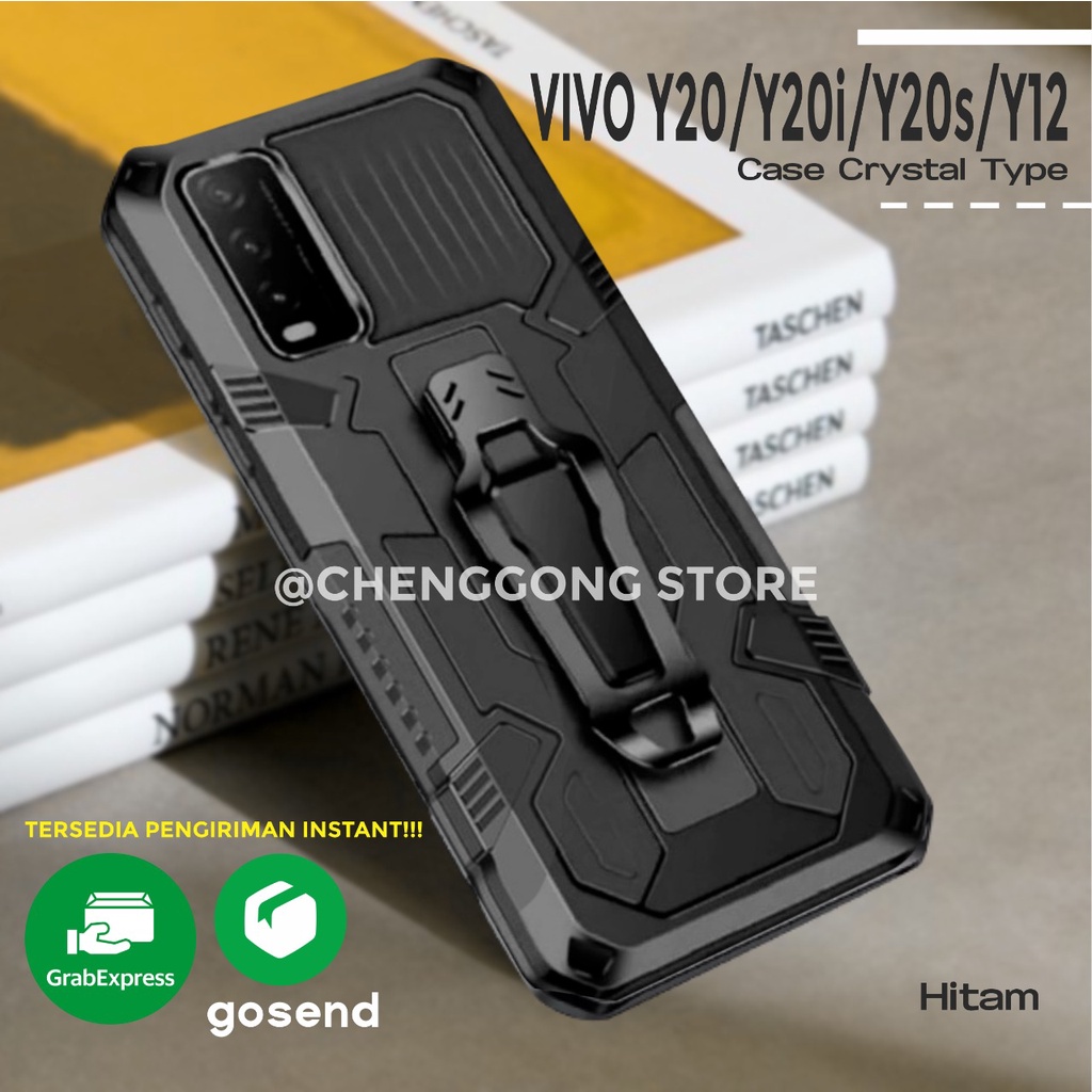 Case Robot I Crystal Vivo Y20/Y20s/Y20i/Y12s Kickstand Standing Robot