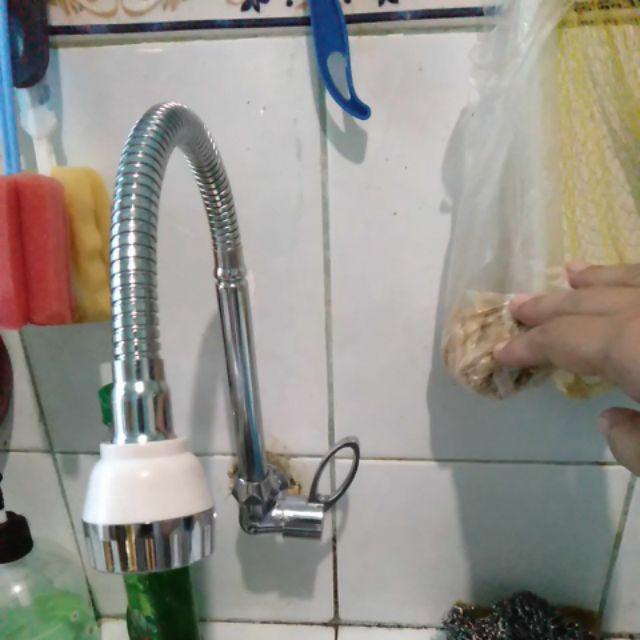 Kran Angsa Flexibel Besi Kuping Kepala Kecil Bagus - Kran Angsa Tembok Murah - Kran Bak Cuci Piring