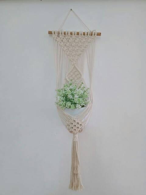 READY STOK) macrame pot gantung/ macrame plant hanger (POT 042)