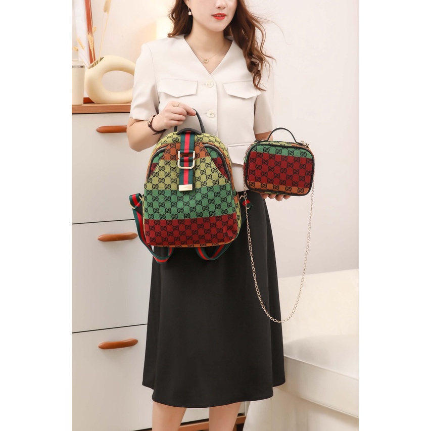 GC GG Canvas Backpack With SlingBag 9796
