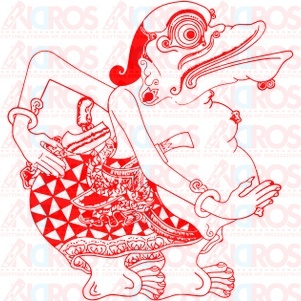 Cutting stiker motor dan mobil wayang Togog
