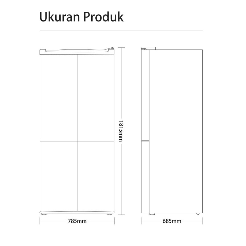 Changhong 463L Kulkas Side-by-side Inverter Refrigerator CRF580-Black ( Kulkas No Frost Anti Bunga Es ) (Kulkas Tempered Glass) (Kompresor Ramah Lingkungan ) ( Kulkas Dengan Kapasitas Besar) (Satu Tombol Kontrol Pintar) (Interior Kulkas dengan Food Grade)