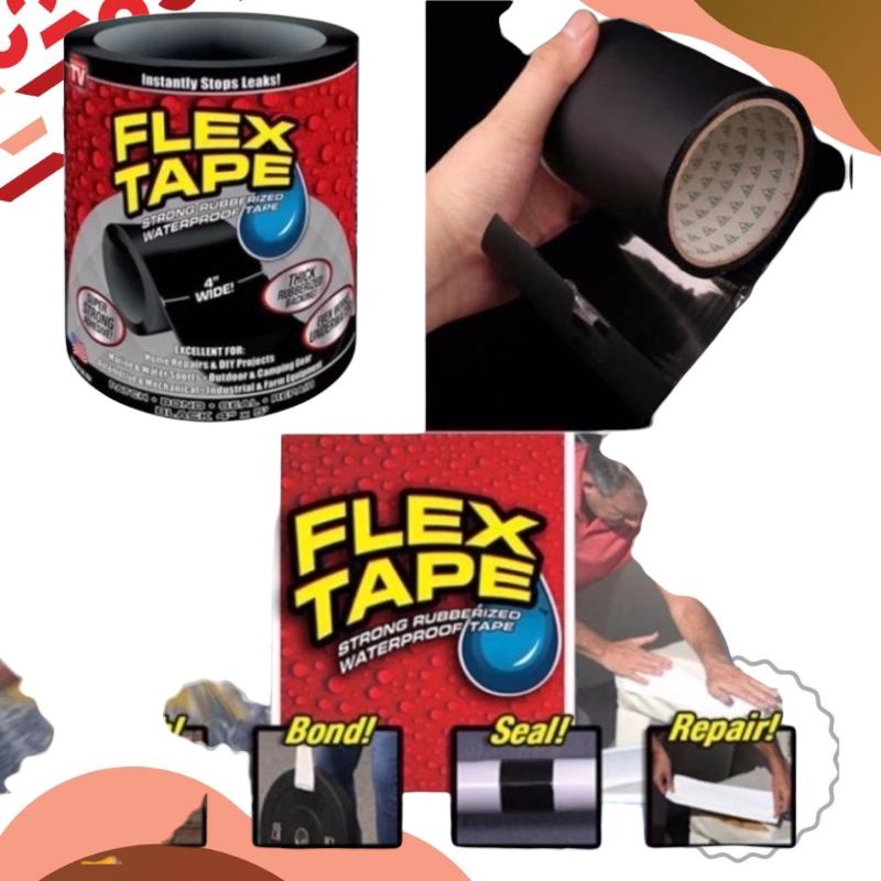 Flex Tape Lakban Hitam Super Kuat Waterproof