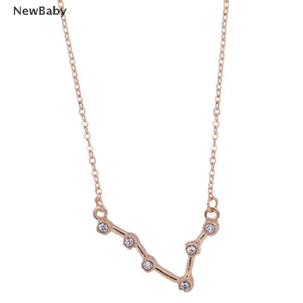 Newbaby 3Pcs / Set Kalung Rantai Liontin 12 Rasi Bintang / Zodiak Warna Gold Untuk Wanita