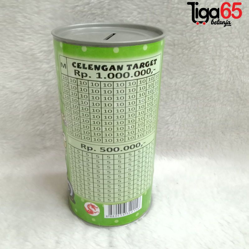 365 Celengan Target Coin Bank karakter Celengan Koin Kaleng / Celengan Tabung / COIN BANK TABUNG STICKER TARGET M