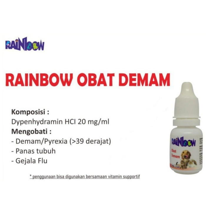 Obat demam untuk Kucing Anjing Rainbow - 8ml