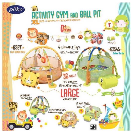 PMAT23 PLAYMAT PLAYGYM  BOLA PLIKO 3IN1 ACTIVITY GYM AND BALL PIT