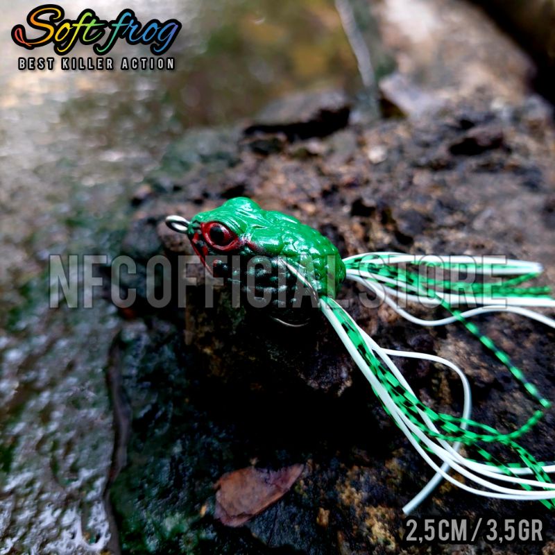 Soft frog mini 2,5 cm 3,5 gram 3D BEST KILLER ACTION Umpan casting Gabus