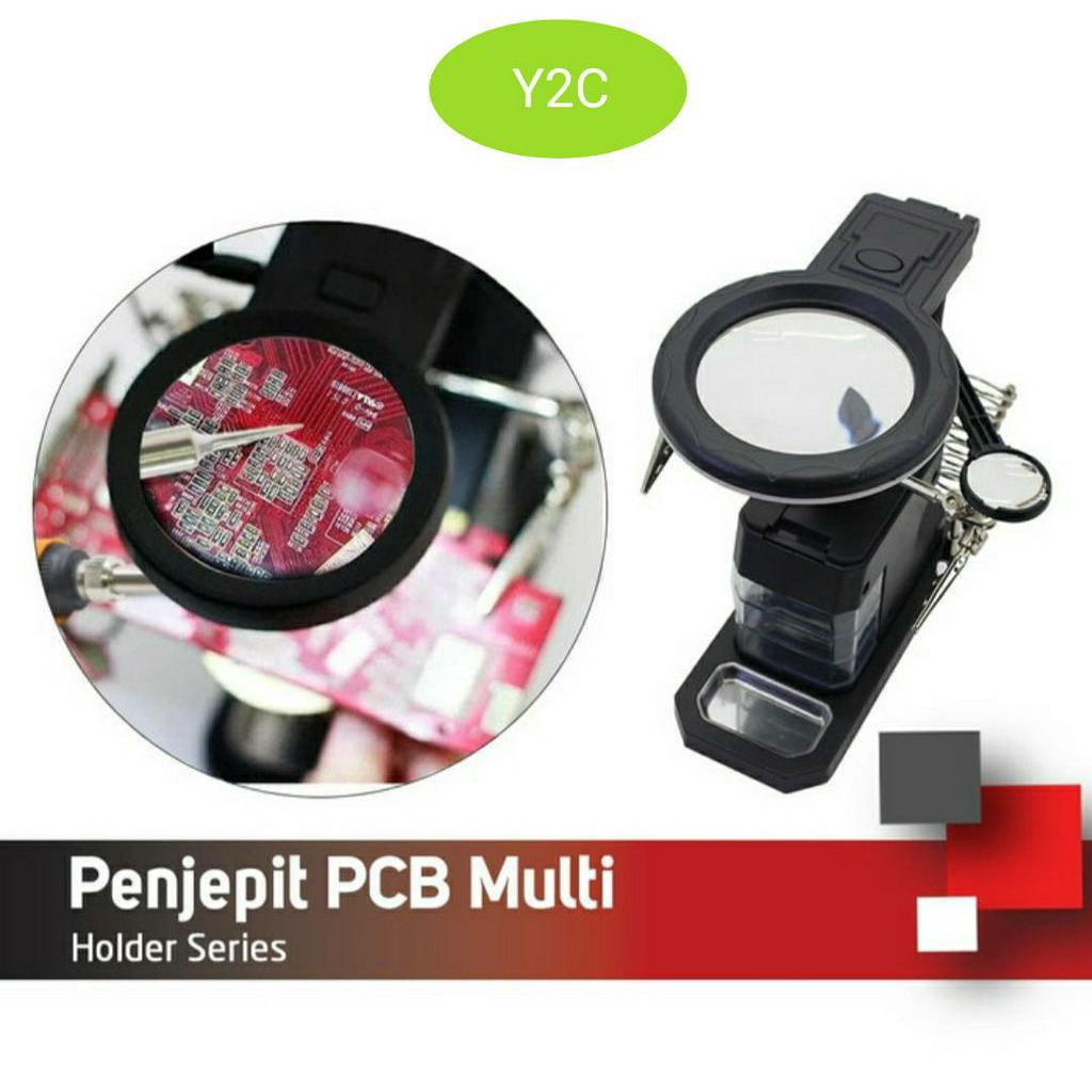 PENJEPIT PCB DENGAN KACA PEMBESAR DAN DUDUKAN SOLDER + LAMPU LED CELLKIT TE-803 / ALAT SERVIS HP