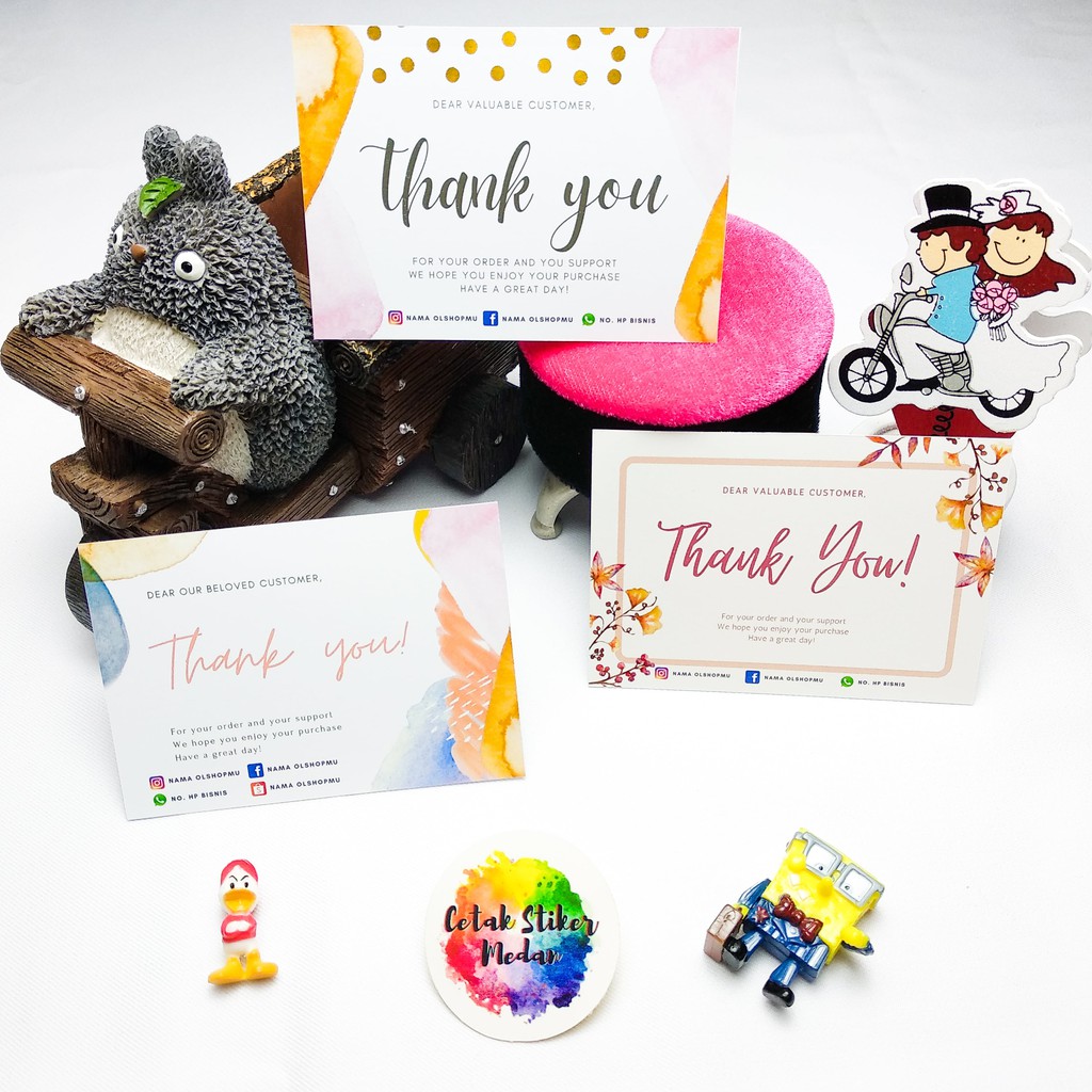 Jual Cetak Thank You Card Packaging Olshop Indonesia Shopee Indonesia