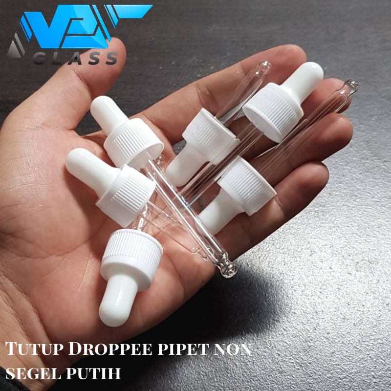 tutup botol pipet non segel putih / tutup botol serum / tutup dropper neck 18
