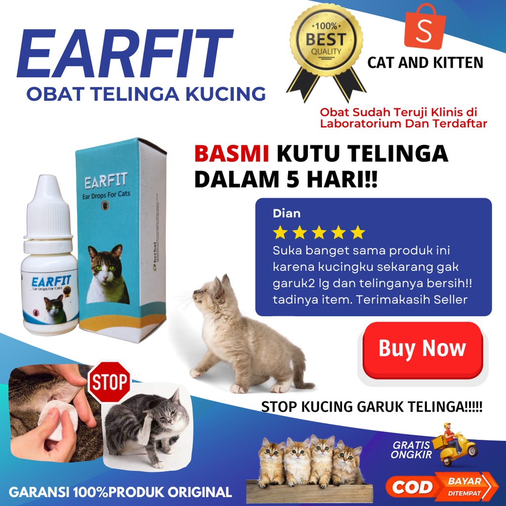 obat telinga kucing tungau kucin Earfit obat tetes ampuh