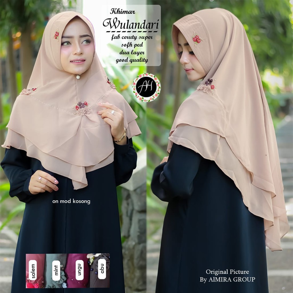Khimar Wulandari matt ceruty super soft ped dan 2 layer