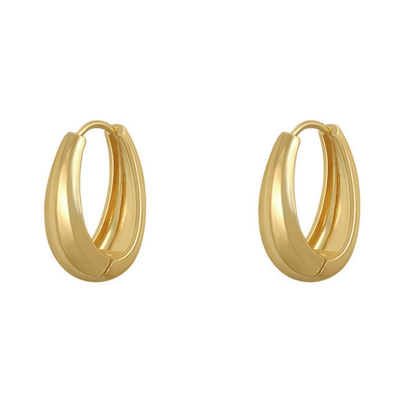Anting Hoop Bahan Alloy Metal Gaya Korea Untuk Wanita