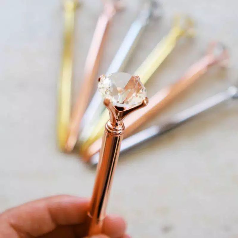 pena mewah, pena kantor, pena lucu unik Pulpen Diamond Crystal Souvenir alat tulis-1
