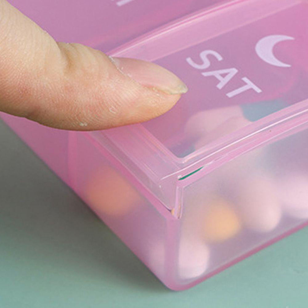 【 ELEGANT 】 Kotak Pil Mingguan Wadah Penyimpanan Tablet Pagi Petang Nyaman Portable Organizer Obat Vitamin 7hari Pill Box