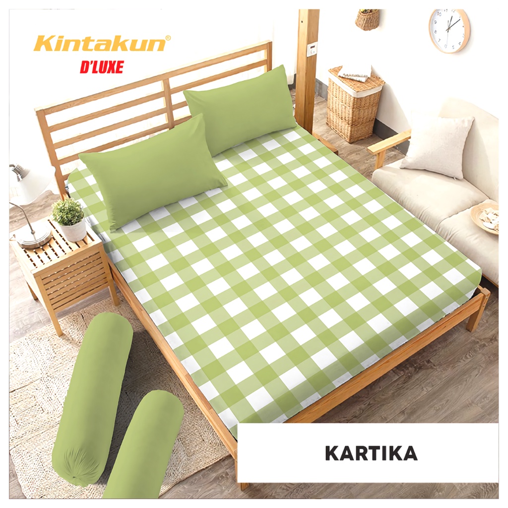 Sprei Kintakun Dluxe Queen - Sprei Queen ukuran 160x200 tinggi 20 cm Motif KARTIKA -  Sprei Cantik M