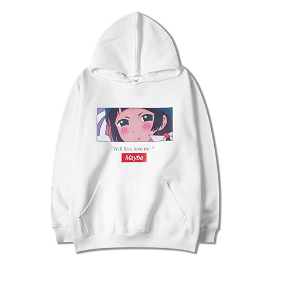 rxg-16 Hoodie Sweater Cewe Cowok Maybe Gambar Anime Unisex Hoodie Anime °•.¸¸.•°`