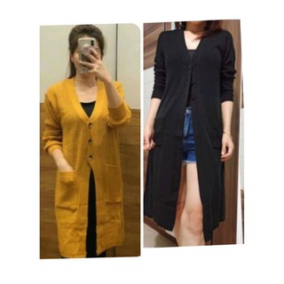  Long  Cardy Kancing  3 Cardigan  Saku Cardigan  Rajut 