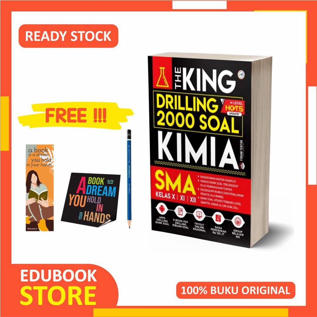 

KIMIA SMA THE KING DRILLING 2000 SOAL - FORUM EDUKASI - (BONUS PENSIL 2B, BOOKMARK, STIKER)