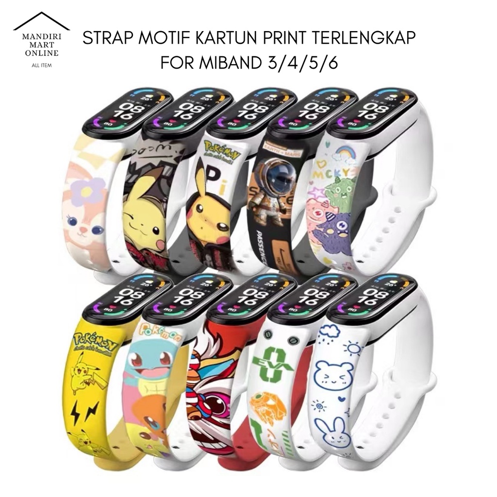 Strap MiBand 5/6 Strap Silicone Tali Pengganti Xiaomi Mi Band 5/6 Motif Sport