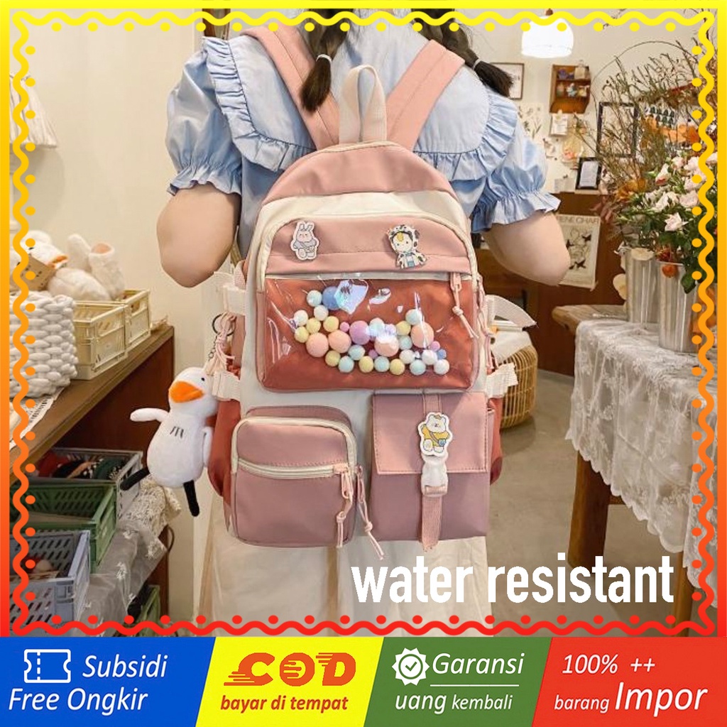 PROMO WYK97 Tas Ransel Wanita Pria Bubble Sekolah Kuliah Backpack School Impor TKM