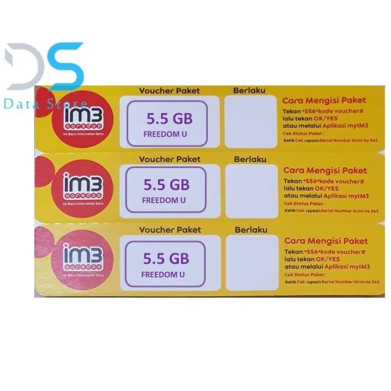 Voucher Indosat Freedom U 5.5 GB