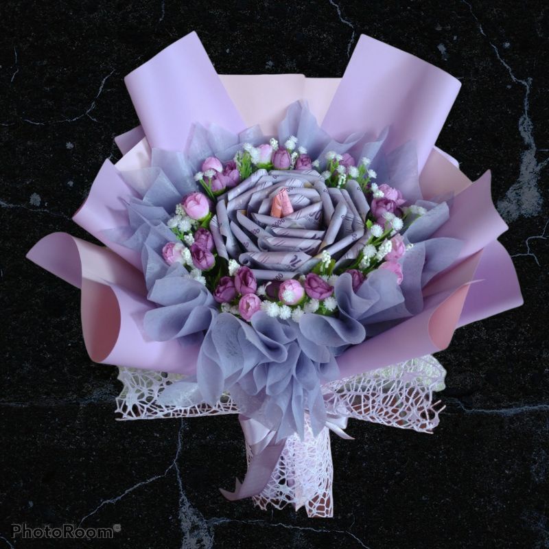 BUKET UANG - BUKET BUNGA - buket bunga uang rose artifical