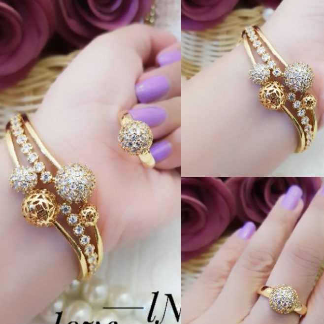 Xuping Set Perhiasan Gelang dan Cincin T667