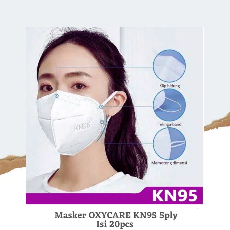 MASKER OXYCARE KN95 5ply, Isi 20pcs