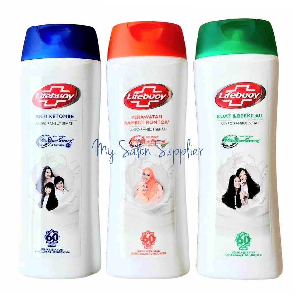 Lifebuoy Shampoo 340ml Anti Dandruff Ketombe / Anti Hair Fall Rontok / Strong Shiny Kuat Berkilau