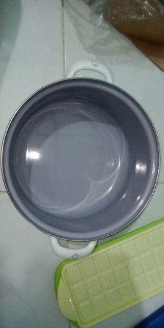 Panci Kuping Tutup Kaca Enamel Chefina Family Cookware