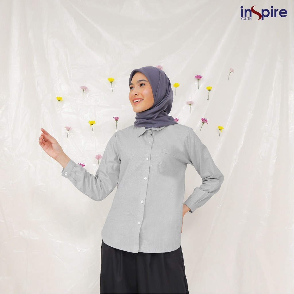 Inspire TOP ITOP 06 Bahan Cordova Atasan Kemeja Wanita Polos Casual Modern