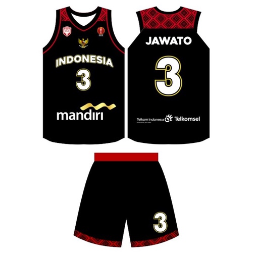 JERSEY BASKET TIMNAS INDONESIA  FIBA ASIA CUP 2022 BLACK SERIES