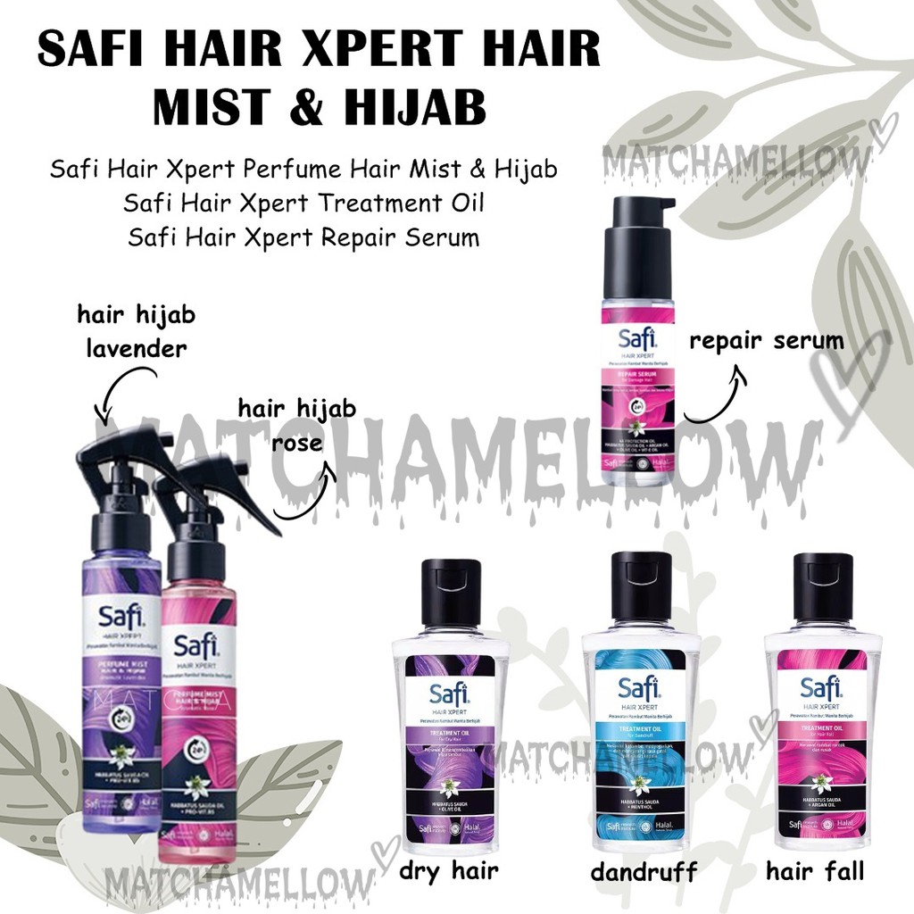 ❄️MATCHA❄️ SAFI HAIR XPERT HAIR MIST &amp; HIJAB - TREATMENT OIL REPAIR SERUM RAMBUT BY SAFI