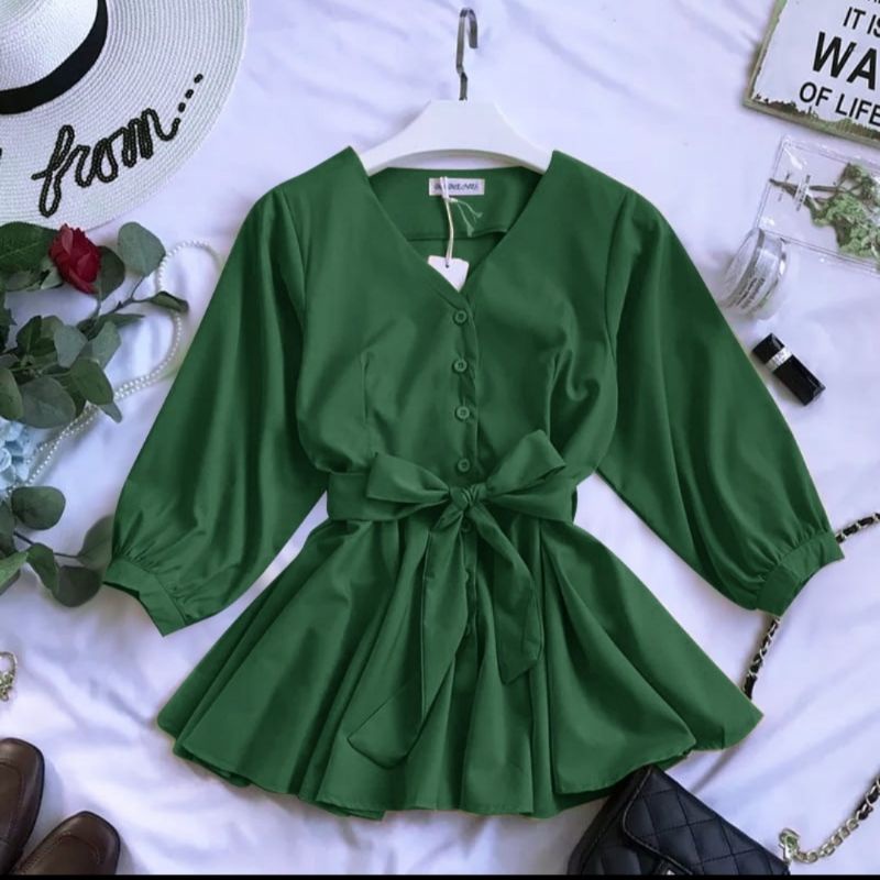 BAJU ATASAN WANITA/BLOUSE WANITA V-NECK LENGAN 7/8