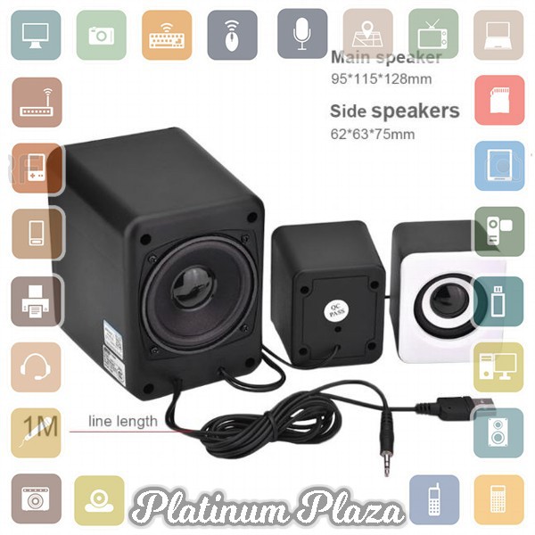 SADA D-202 Speaker Stereo 2.1 with Subwoofer &amp; USB Power - Black`SYA0ML-