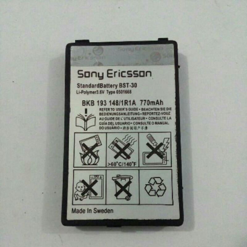 Hasna Mall - Baterai Hape Sony Ericsson Jadul BST-30 / J200 / K300 / Z200 ORI 99 HIGH QUALITY