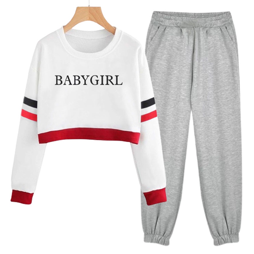 BESS - Setelan Set Wanita Murah / Setelan Set Sweater Crop + Jogger  - JESSIE BABYGIRL