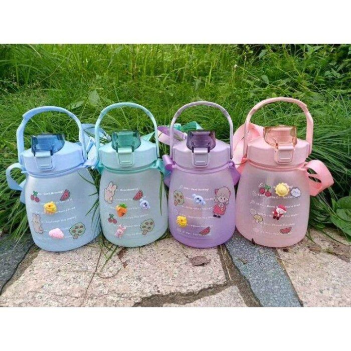 BOTOL MINUM VIRAL GEMOY SUDAH + STIKER / BOTOL GEMOY BENING GRADIASI PASTEL MOTIVASI ANAK SEKOLAH OL