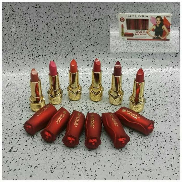 [LOCAL] - Implora Lipstick Diamond Fleur Rouge / Rose / Mawar Kode D09