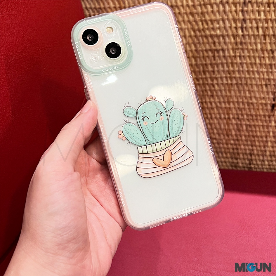 Cactus Full Camera Cover iPhone Soft Case iPhone 7 8 Plus X XS MAX XR 11 12 13 PRO MAX MINI