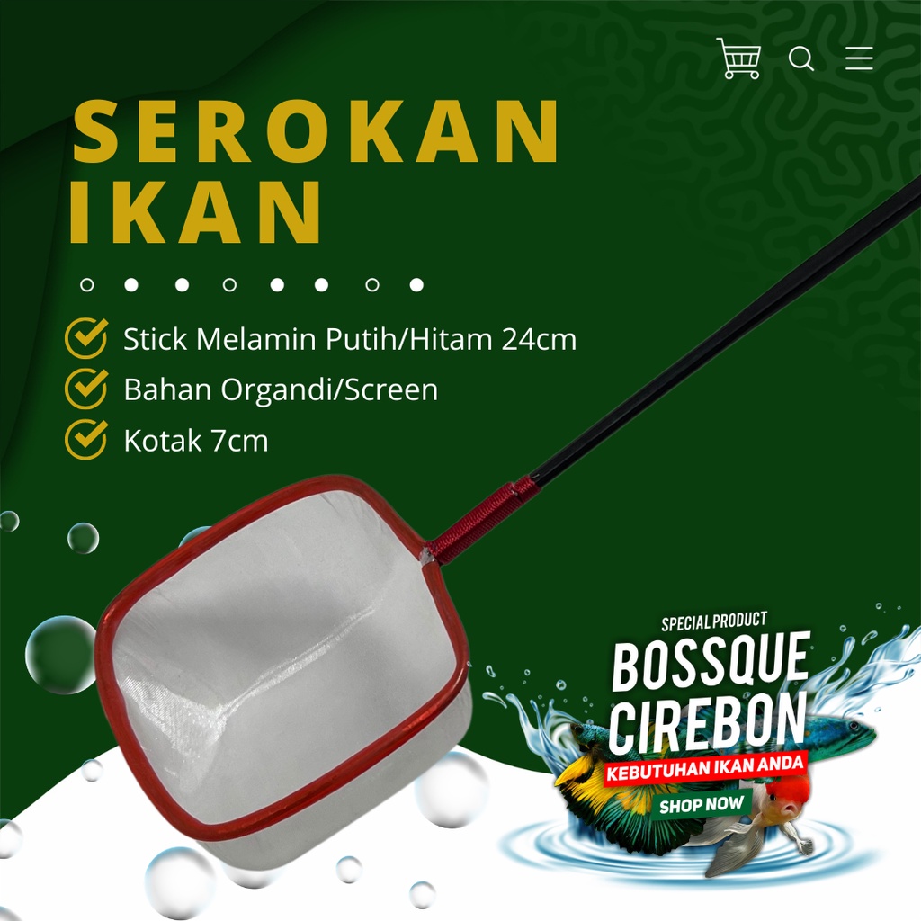 Serokan Ikan Cupang Melamin Kotak 7cm Seser Saringan Sauk Ikan Hias Jentik Kutu Air