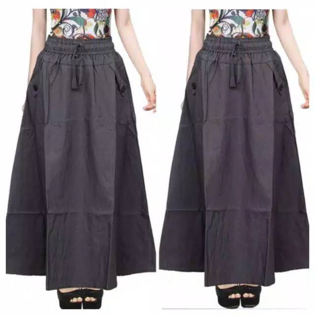 Rok panjang polos katun cigaret  tebal halus 03