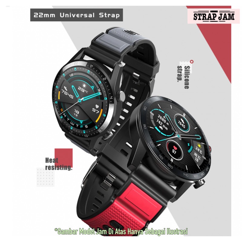 SIKAI ATTITUDE Strap Xiaomi Watch S1 / Active / Mi Watch Color 2 - Tali Jam Tangan 22mm Rubber Sporty