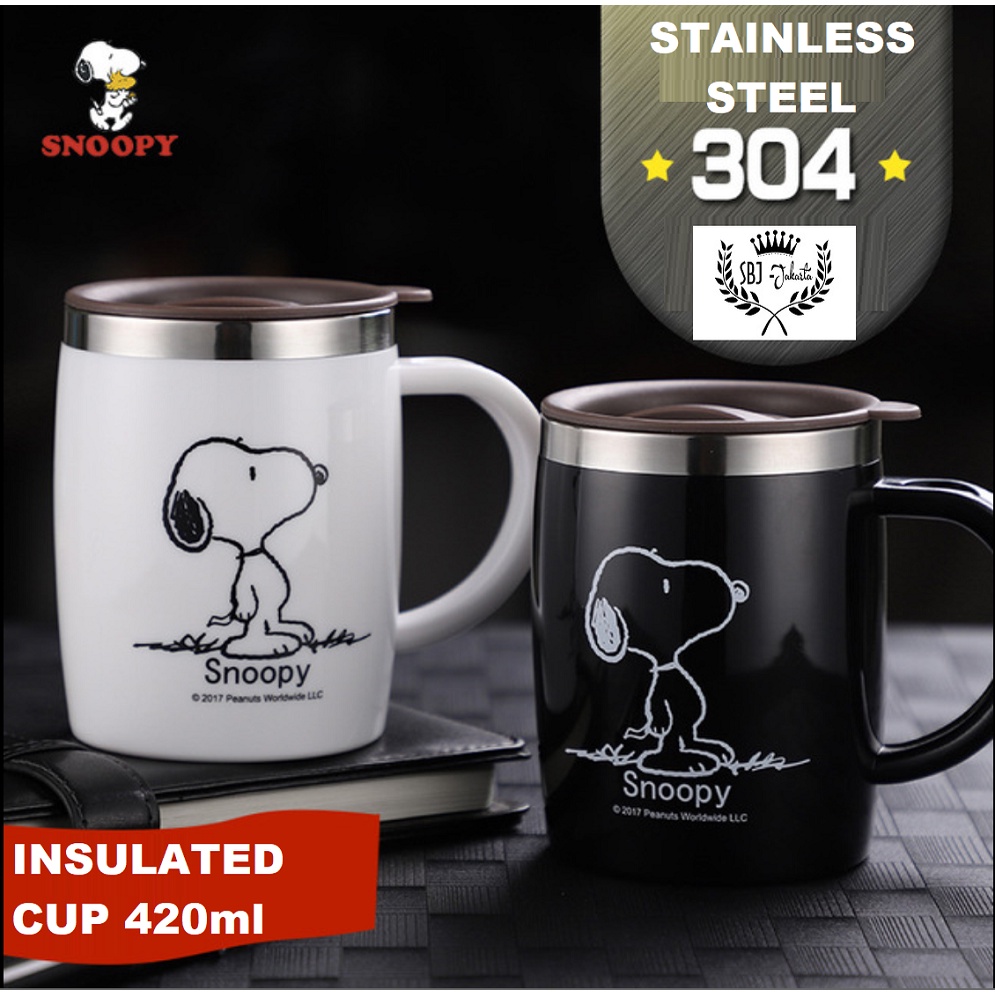 Cangkir Mug Stainless 304 SUS Vacuum insulated mug Snoopy Original