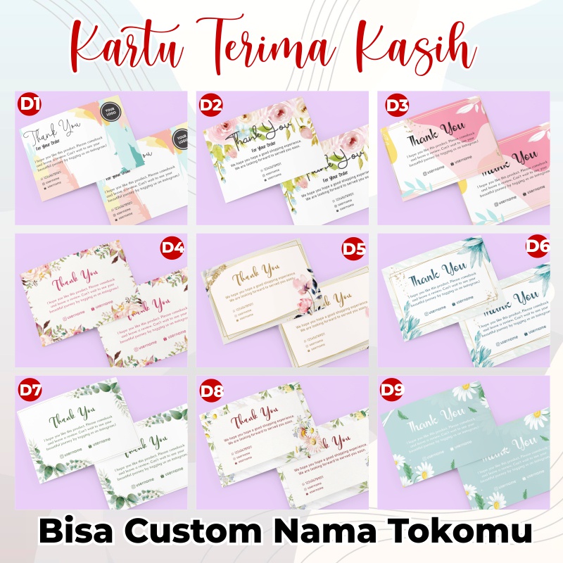 KARTU THANK YOU | KARTU TERIMA KASIH OLSHOP