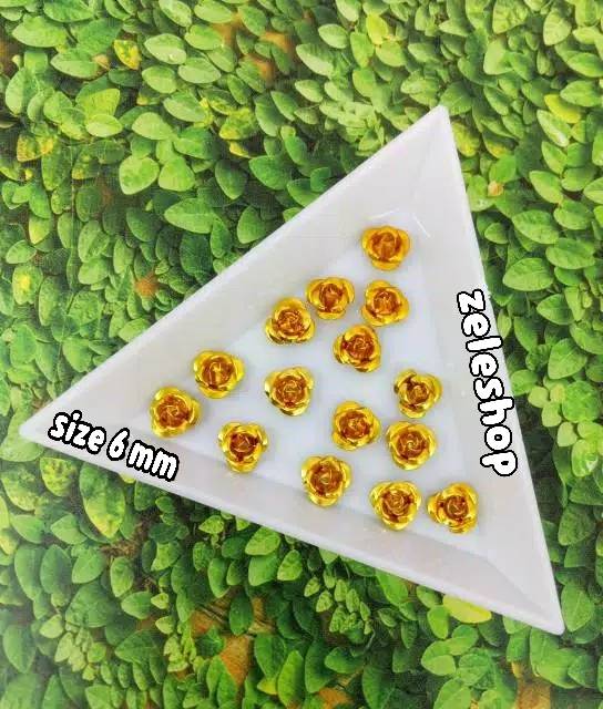 RESIN BUNGA BESI SIZE 6 MM dan 8 MM ISI 24 pcs | BAHAN TASBIH DIGITAL | DECO CASE