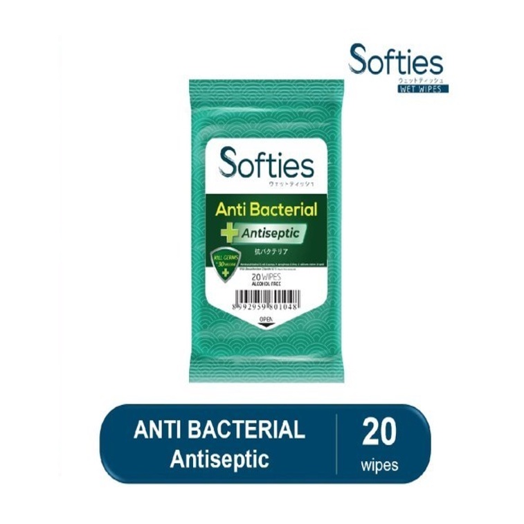 Softies Wet Wipes Antibacterial Antiseptic isi 20